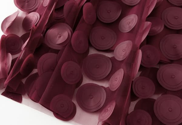 Dam Tyll Midi Kjol 3D Prickig Mesh Kjol A-Linje Wine Red