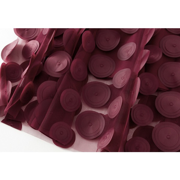 Dame Tyll Midi Skjørt 3D Polkadot Mesh Skjørt A-Linje Wine Red