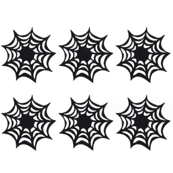 6 stk. Halloween Udhulede Edderkoppespind Underkopper 6PCS