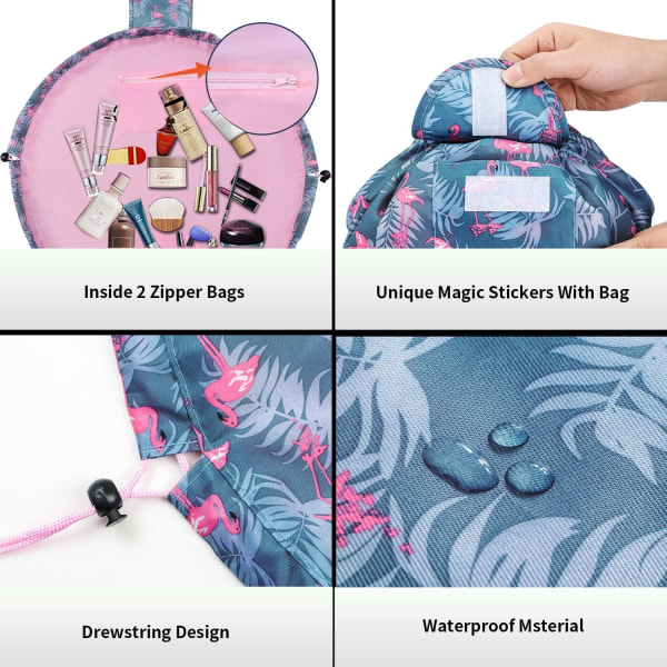 Lazy Snøretrækbar Stor Rejse Kosmetik Taske Flamingo