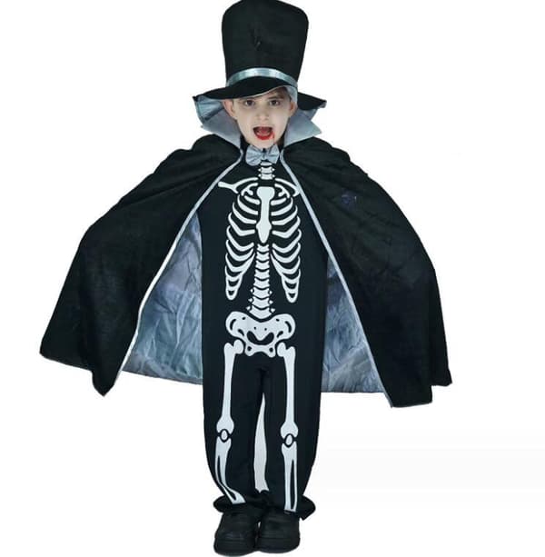 Halloween Barnkostym för Barn - Läskigt Skelett L