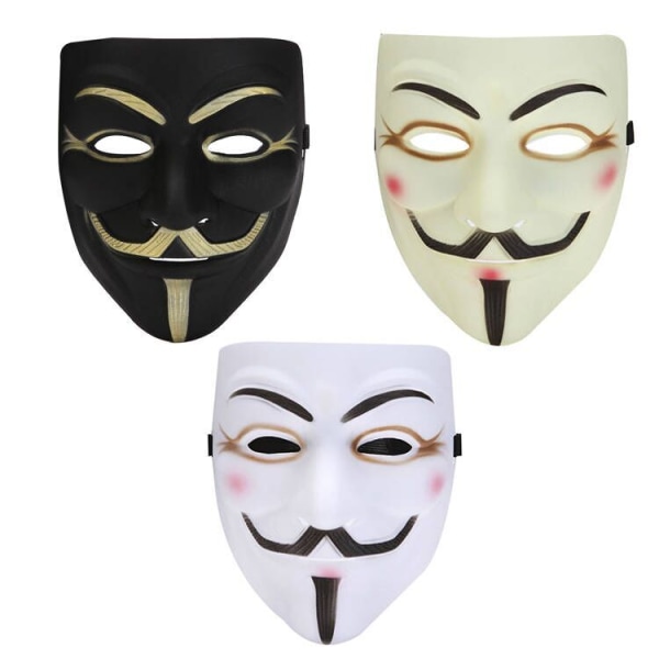 Hacker Mask V för Vendetta Mask black