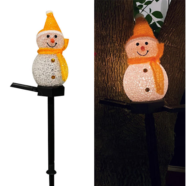 Solar Pathway Lights, Snowman Christmas Pathway Lights yellow