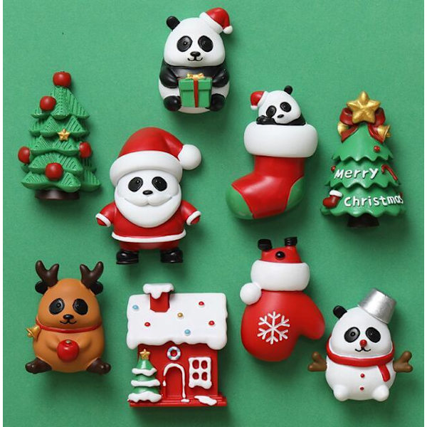 9 kpl Jouluaiheisia Resin-Magneetteja Jääkaappitarroja 9PCS