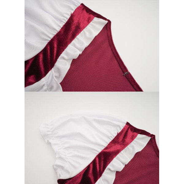 Damkläder Oktoberfest Snörning Rutiga Uniform Red M