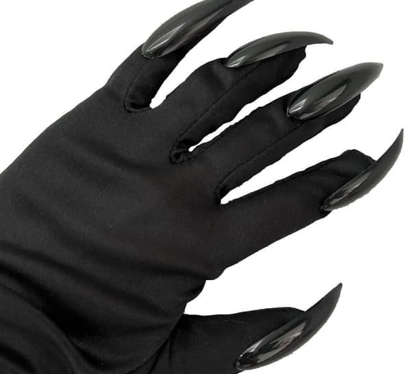 Svarte Katteklo-Hanske Halloween Tilbehørshansker Black