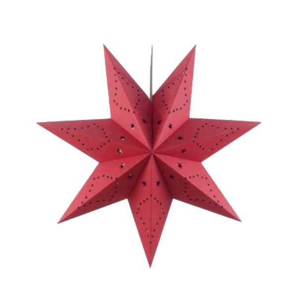 Pappersstjärna lykta, Lys upp stjärnhängande dekoration red 45cm