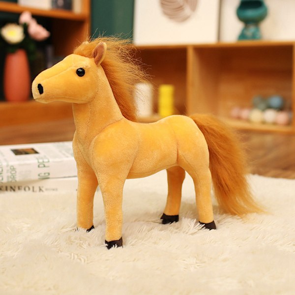 Sød Heste Plyslegetøj, Simulerings Pony Udstoppede Dyr light brown 40cm