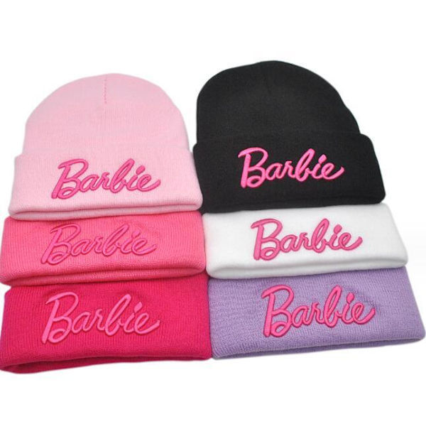 Kubisk Broderad Rosa Stickad Ullhatt White