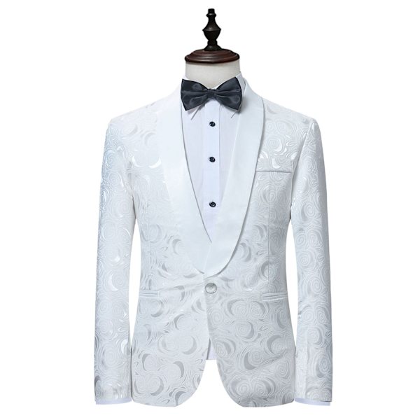 Herr 2-delad kostym Slim Fit Tuxedo för bröllopsfest M