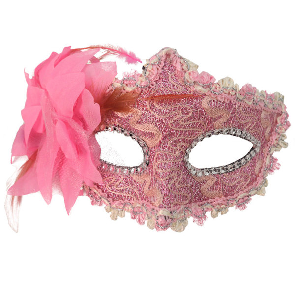 Maskebal Maske til Kvinder Venetianske Masker Halvmasker Pink