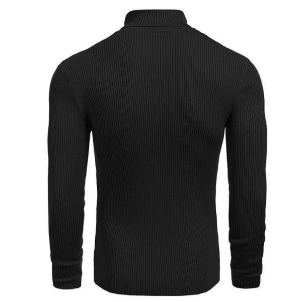Halsduktröja för män, långärmad, pullover Black XXL