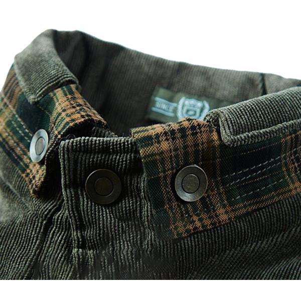 Casual jacka med rutig fleece för män green brown M