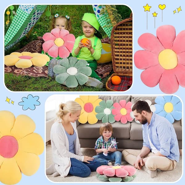 Liten Daisy Petal Pattern Golvkudde White 40*40cm