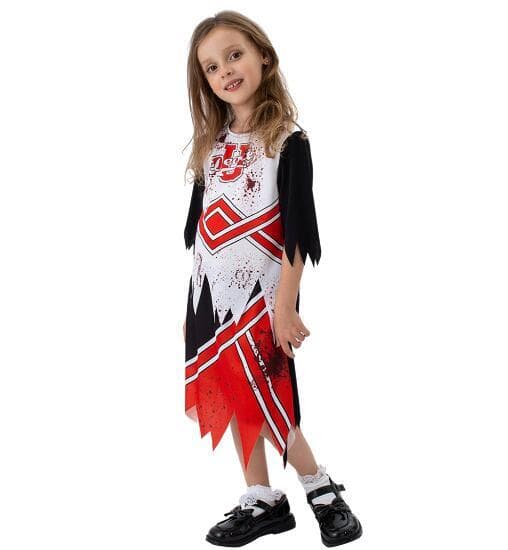 Halloween Zombie Cheerleader-kostym för flickor S