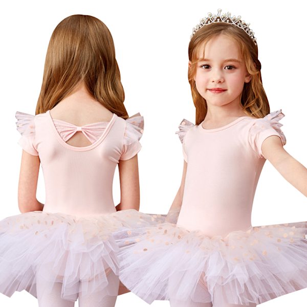 Tyttöjen tanssibodyt hameilla Light Pink 140