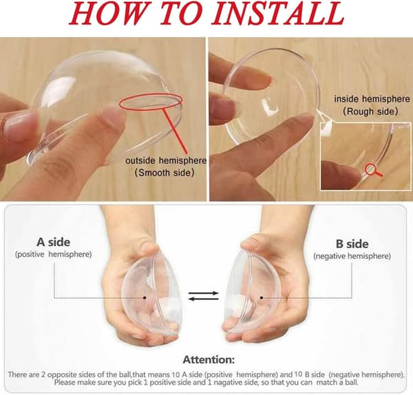 20 Klar Fyllbare Julekuler, 80mm Transparent Plastkule 8cm