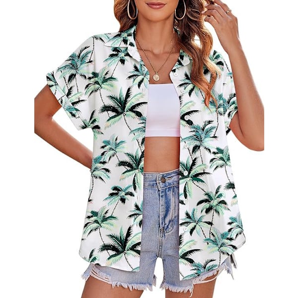 Kvinders Hawaii Skjorter, Kortærmet White XL