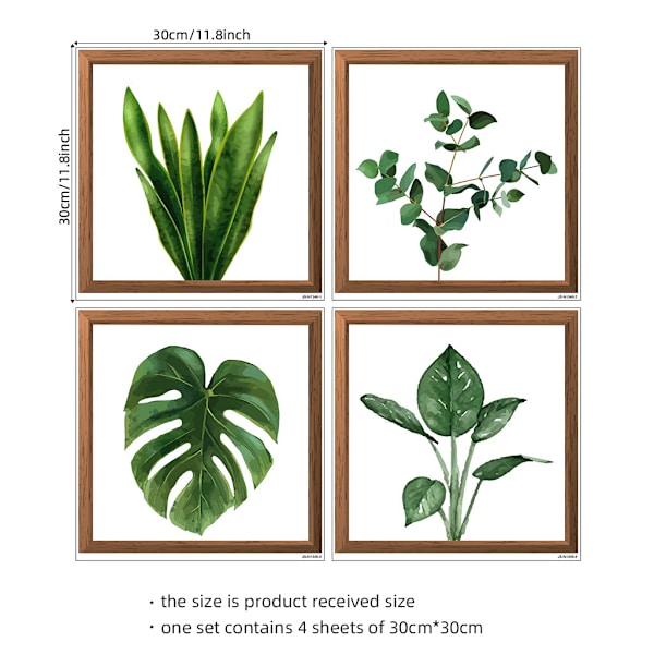 4 paneler Botanisk inramad bildram Collage Set