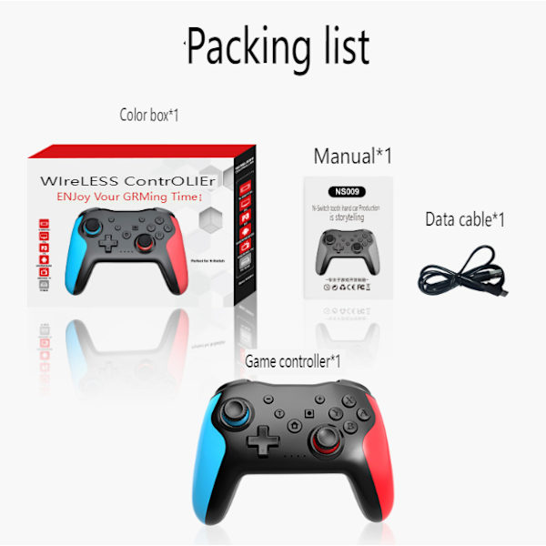 Trådlös spelkontroll för Windows 7 8 10 PC/iPhone/Android/Switch Green