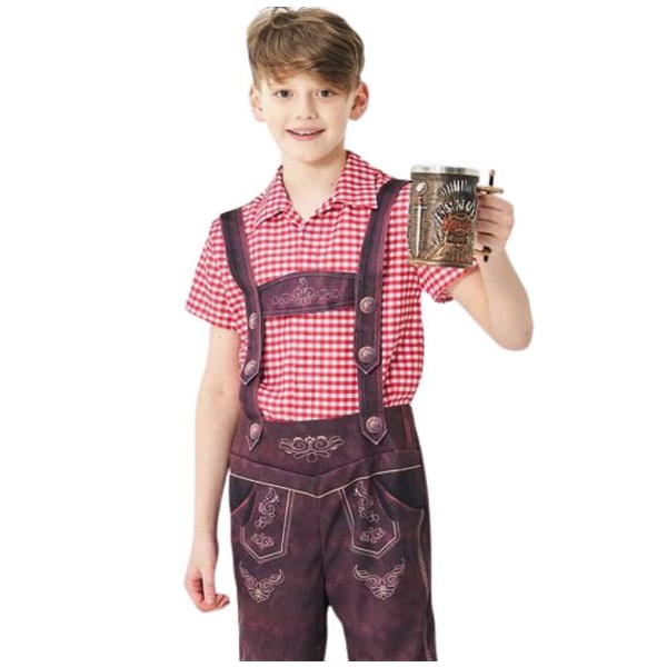 Barne-Oktoberfest-kostyme Tysk Oktoberfest Halloween-kostyme Red S