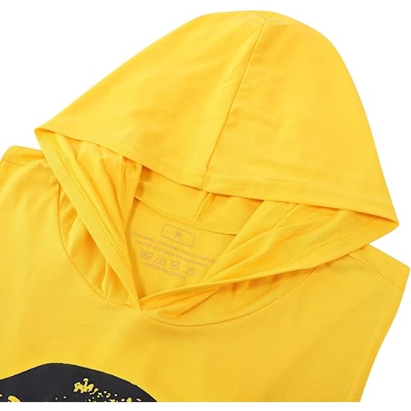 Miesten treenihupparihihaton lihaspaita kehonrakennukseen Yellow S