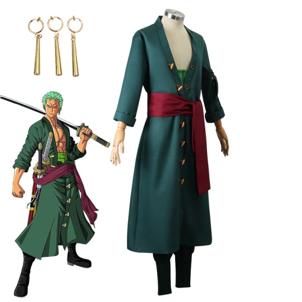 Herr Roronoa Cosplay Kostym Zoro Anime Robe Outfits 2XL