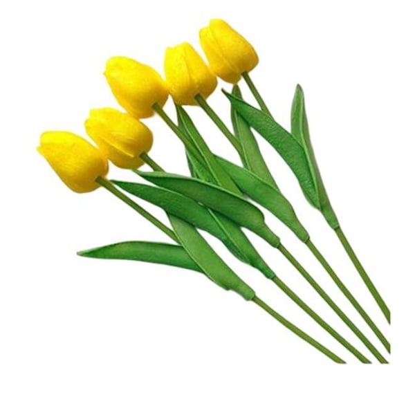 5PC tulpan simulering blommor falska blommor bukett Yellow