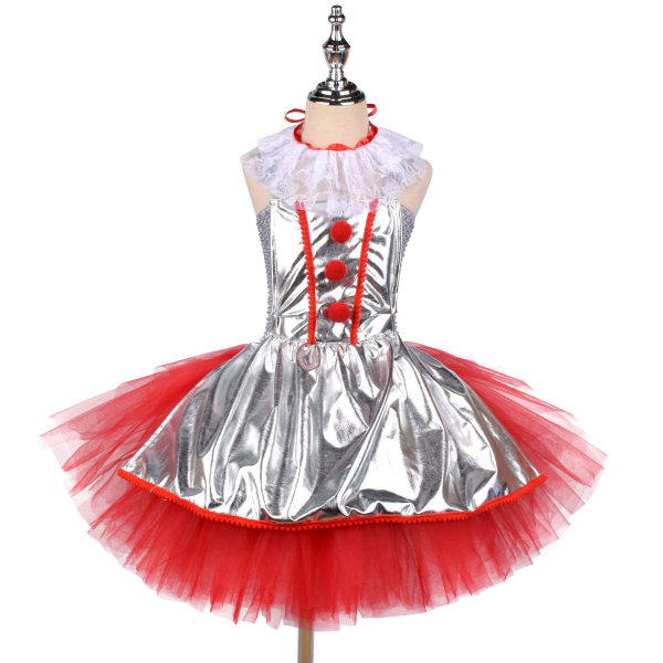 Flickor Carnival Clown Tutu Klänning Kostym 130cm