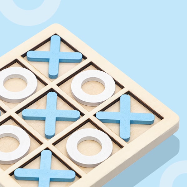 Tic Tac Toe-spel i trä XO Bordsleksak, Barnpusselspel Pedagogiska leksaker Red