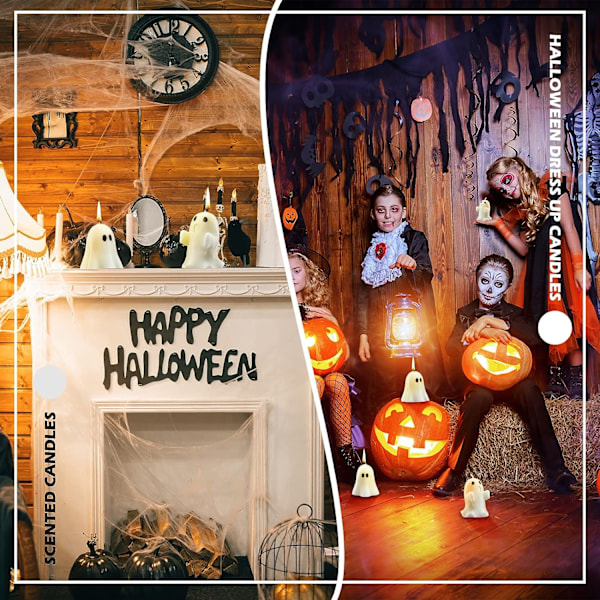 4 stycken stora Halloween-spöklyktor Spökdoftande ljus