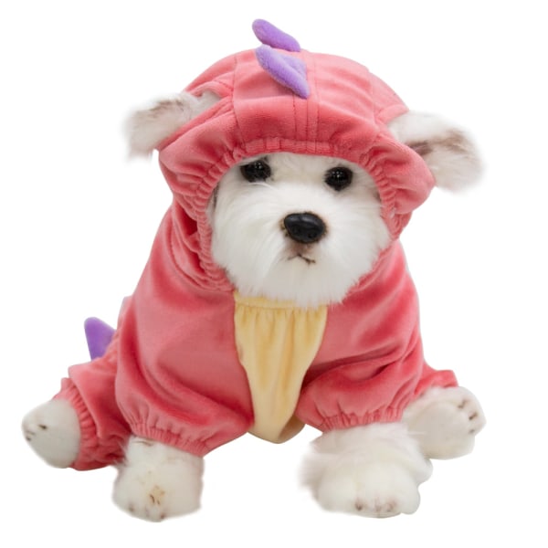 Halloween sällskapsdjur Hund Dinosaur Hoodie Kostym Pink XXXL