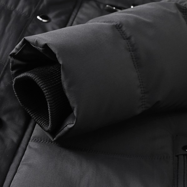 Mænds Hættetrøje Vinterjakke med Aftagelig Black 3XL
