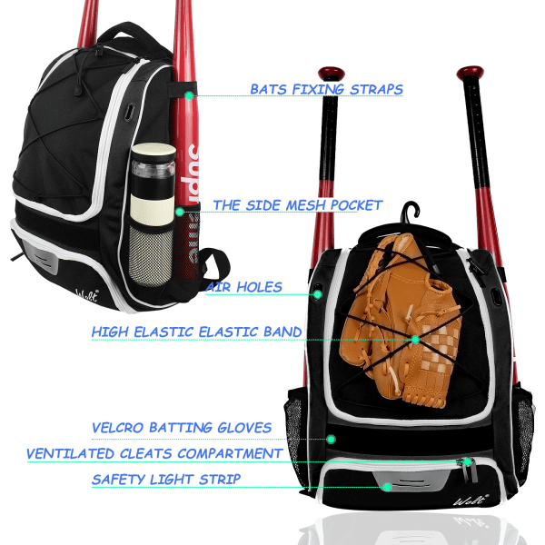Baseballväska, Baseball-ryggsäckshållare för baseball BLACK