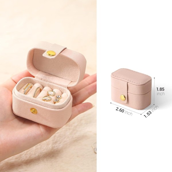 Mini Ring Opbevaringsboks Organizer Rejse Smykkeskrin Pink