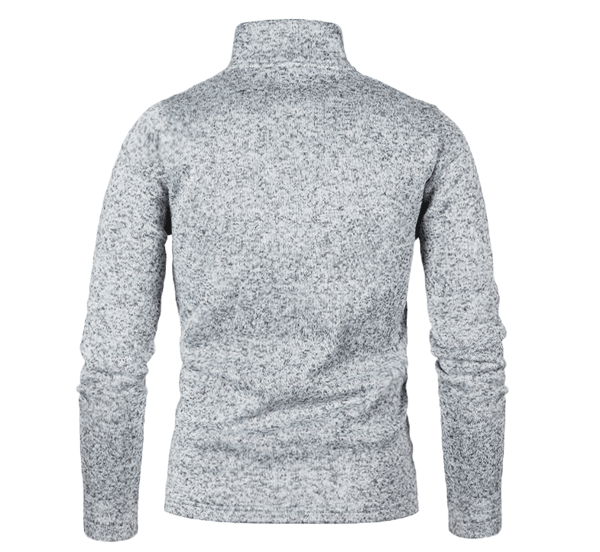Herrar Tröja Placket Zip Solid Färg Mocka Halsjacka Gray M