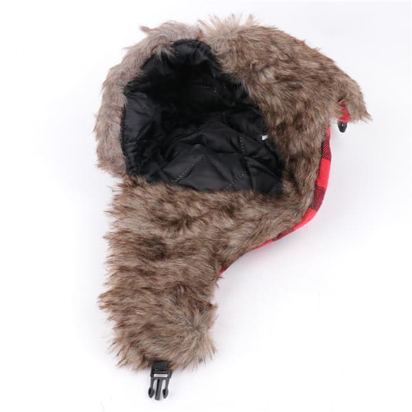 Buffalo Plaid Aviator Pelslue Bomberhatt Red