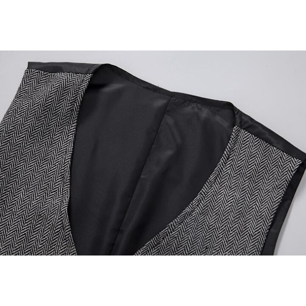 Herrar Casual Singelknäppt Väst Gray 2XL