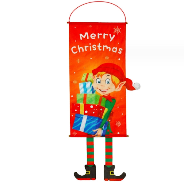 Glædelig Jul Hængende Banner, Festlig Dør, Vindue og Væghæng Style3