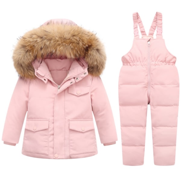 Baby vinter snödräkt, barnkläder set pink 110cm