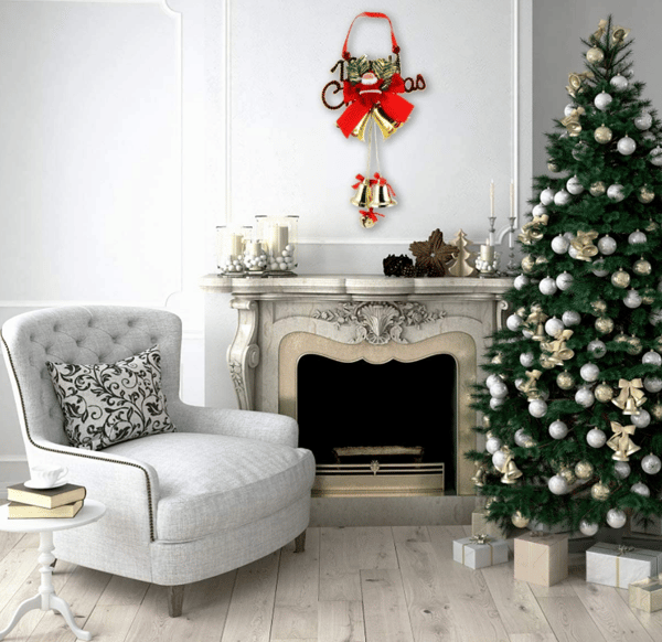 Christmas Santa Claus Xma Tree Hanging Bells silver