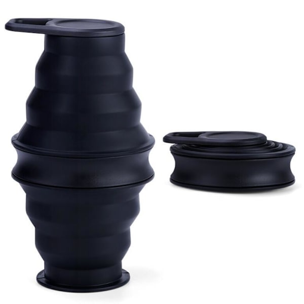 500 ml silikon vikbar sportvattenflaska Black