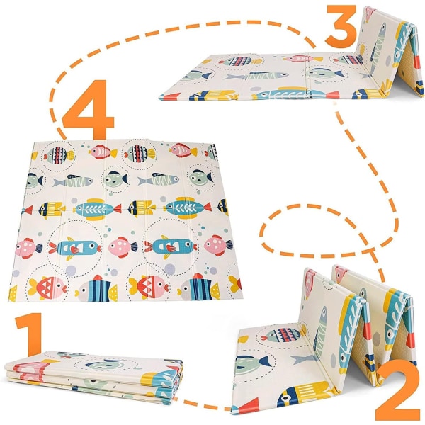 Reversibel Stor Baby Leke Matte for Kryping Style 1 200*180*1cm