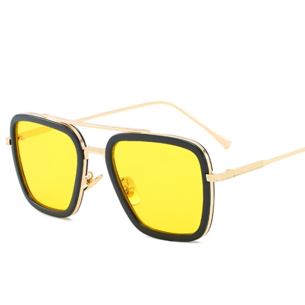 Retro Aviator Solglasögon fyrkantig metallram Style 1