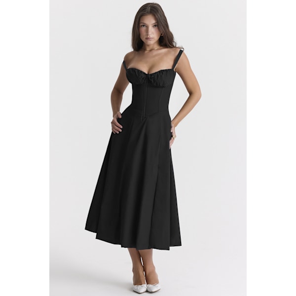 Dam Summer Grimma Smocked Maxiklänning Slit Grimma Klänningar black M