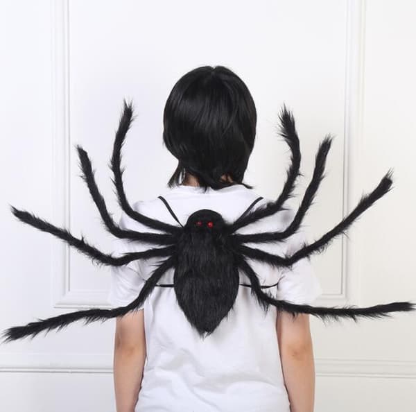 Spider Wings Props Farverige Rygstropper Stor Edderkop Black S