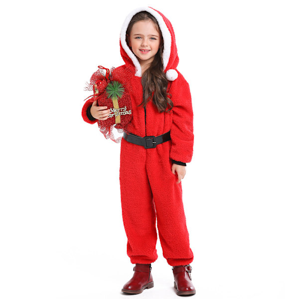 Børnenes Jule Flanel Onesies med Hætte Piger XL