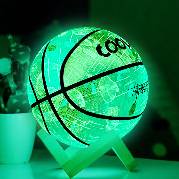 Självlysande basketboll för tonårspojkar, glödande basketboll Blue