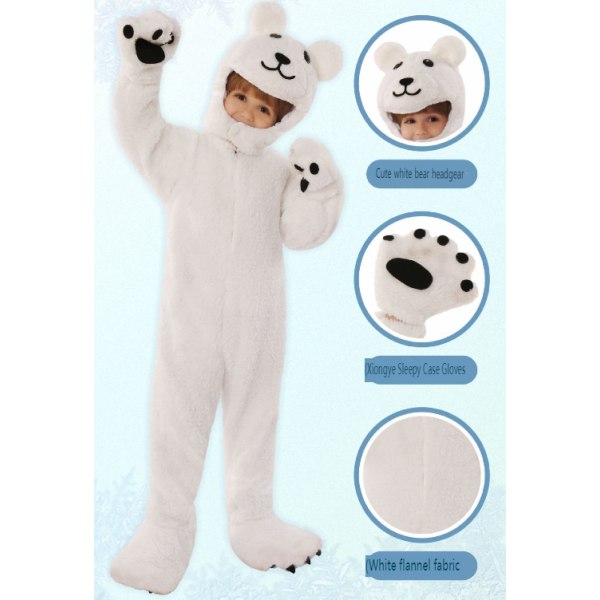 Isbjörnsdräkt för barn, Jumpsuit för barn från Arctic Polar Bear S