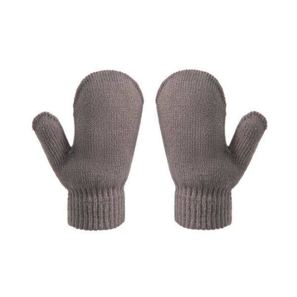 Barn vinter stickade mössa handskar set grey